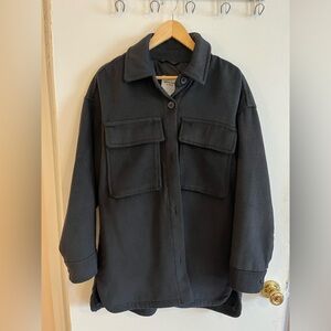 Abercrombie & Fitch Black Classic Oversized Shacket Size Small